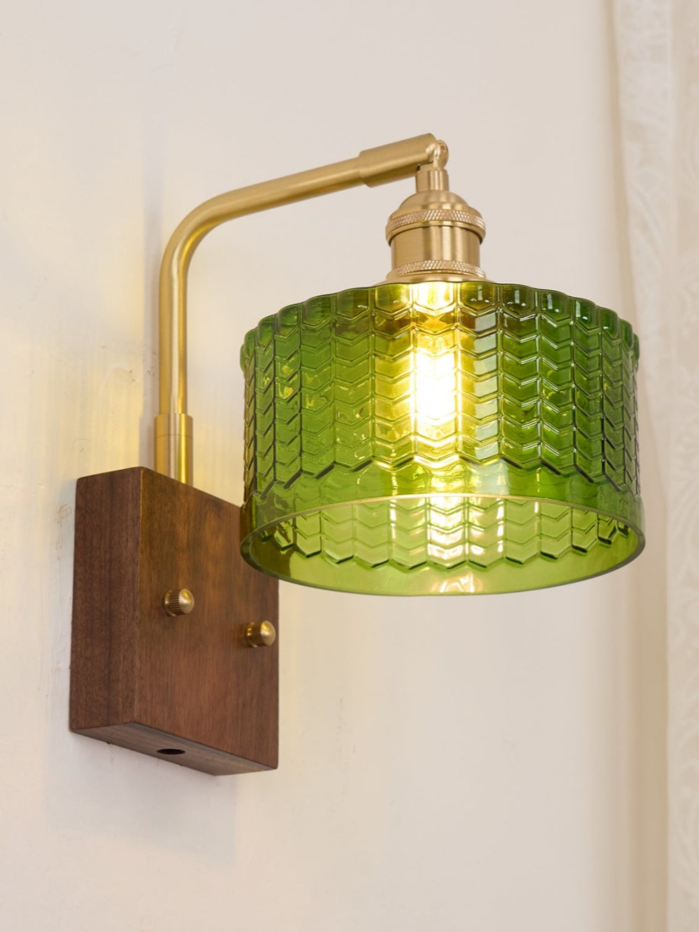 Ripple Glass Wall Sconce – Vintage Style Bedside Accent Light for Bedroom | Souliia