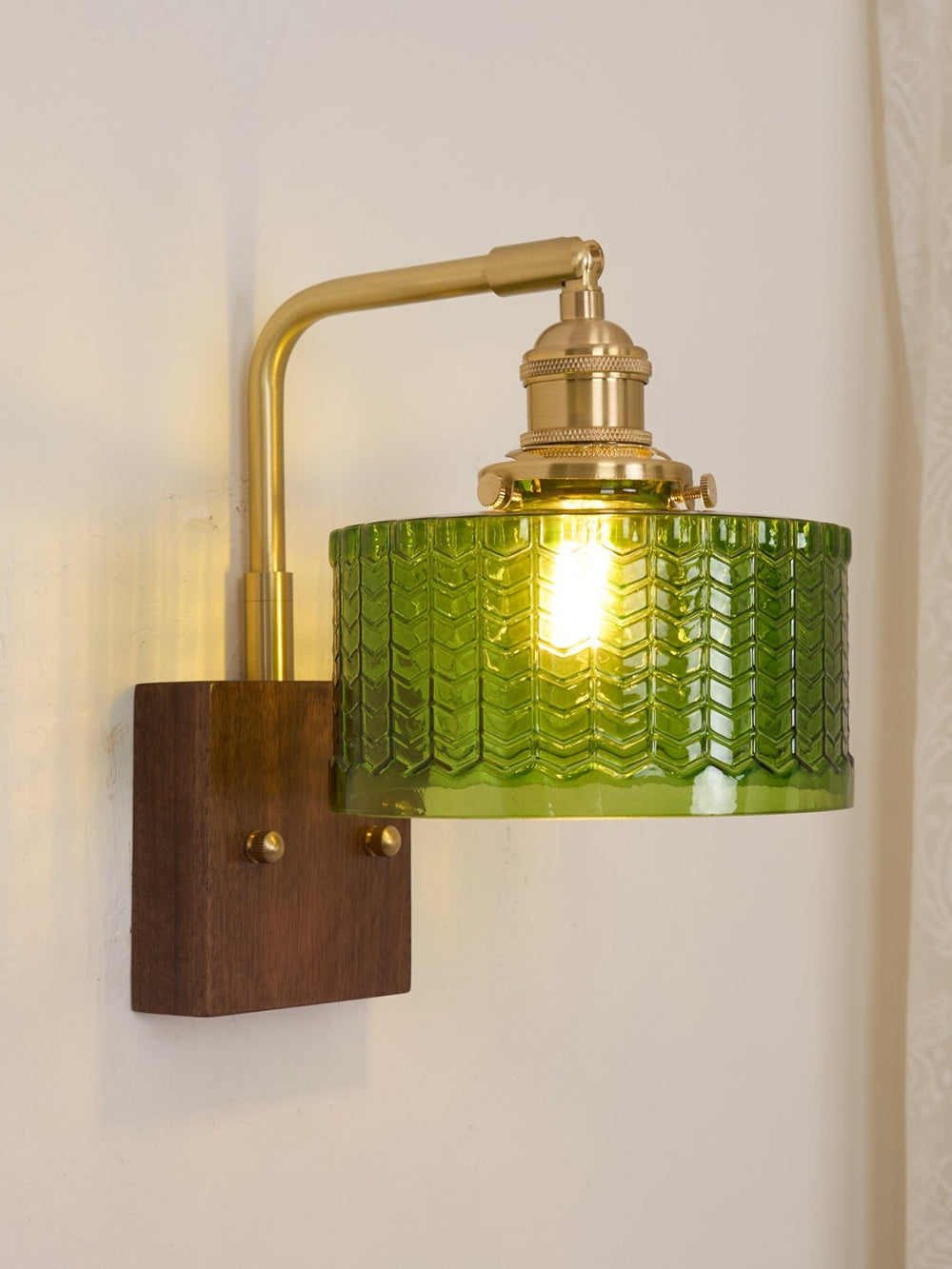 Ripple Glass Wall Sconce – Vintage Style Bedside Accent Light for Bedroom | Souliia