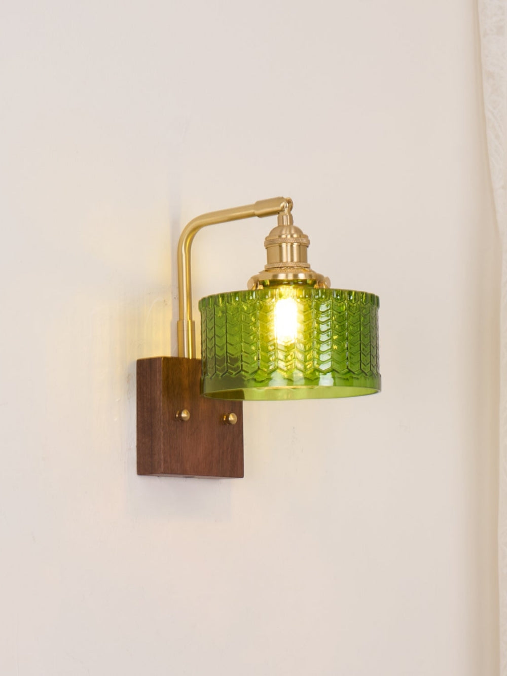 Ripple Glass Wall Sconce – Vintage Style Bedside Accent Light for Bedroom | Souliia