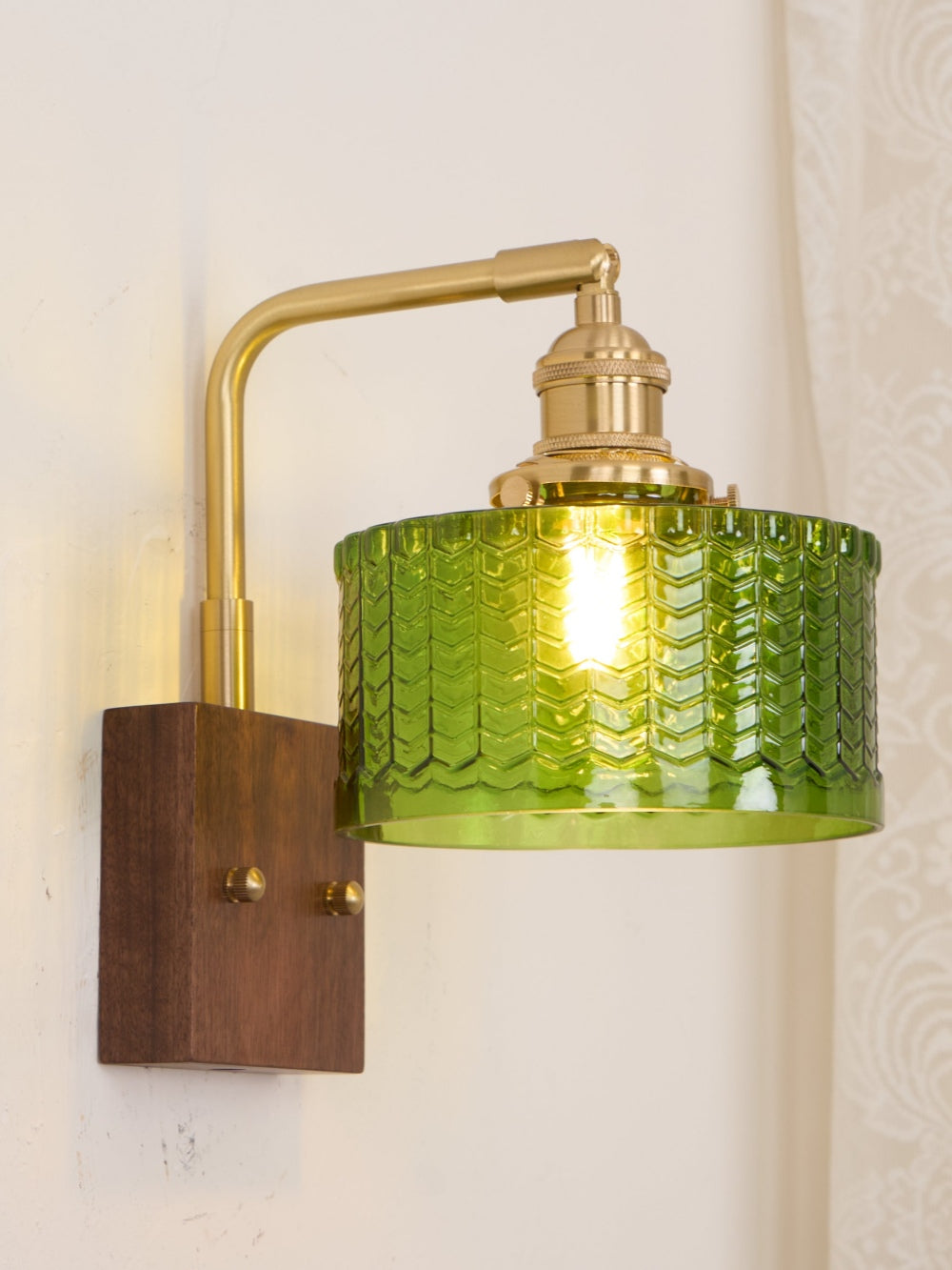 Ripple Glass Wall Sconce – Vintage Style Bedside Accent Light for Bedroom | Souliia