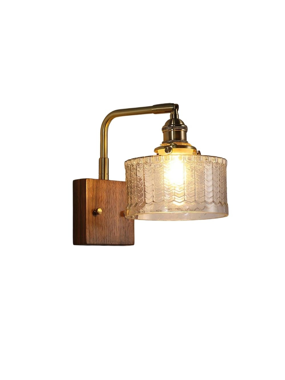 Ripple Glass Wall Sconce – Vintage Style Bedside Accent Light for Bedroom | Souliia