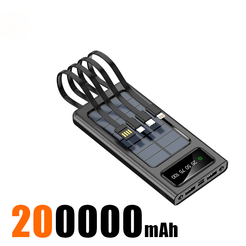 Solcellsdriven powerbank på 20000mah — bärbar reservladdare