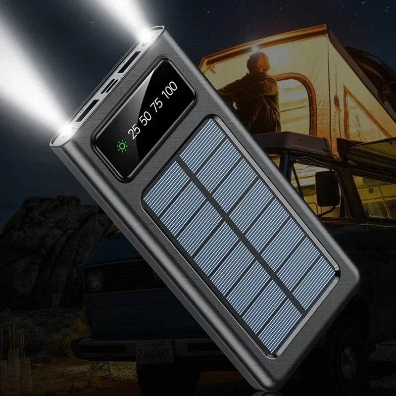 Solcellsdriven powerbank på 20000mah — bärbar reservladdare