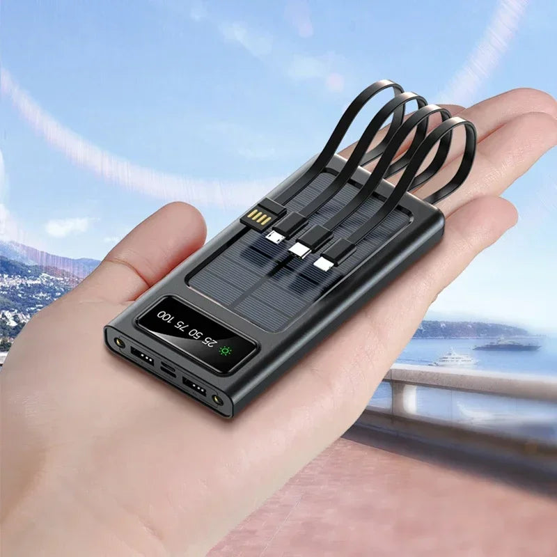 Solcellsdriven powerbank på 20000mah — bärbar reservladdare