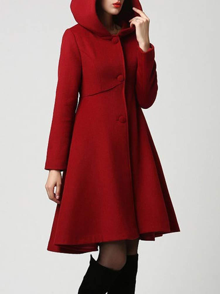 Simple Button Coat — Turtleneck Long-Sleeve Design