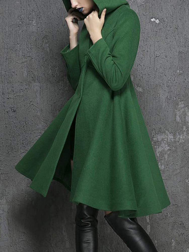 Simple Button Coat — Turtleneck Long-Sleeve Design