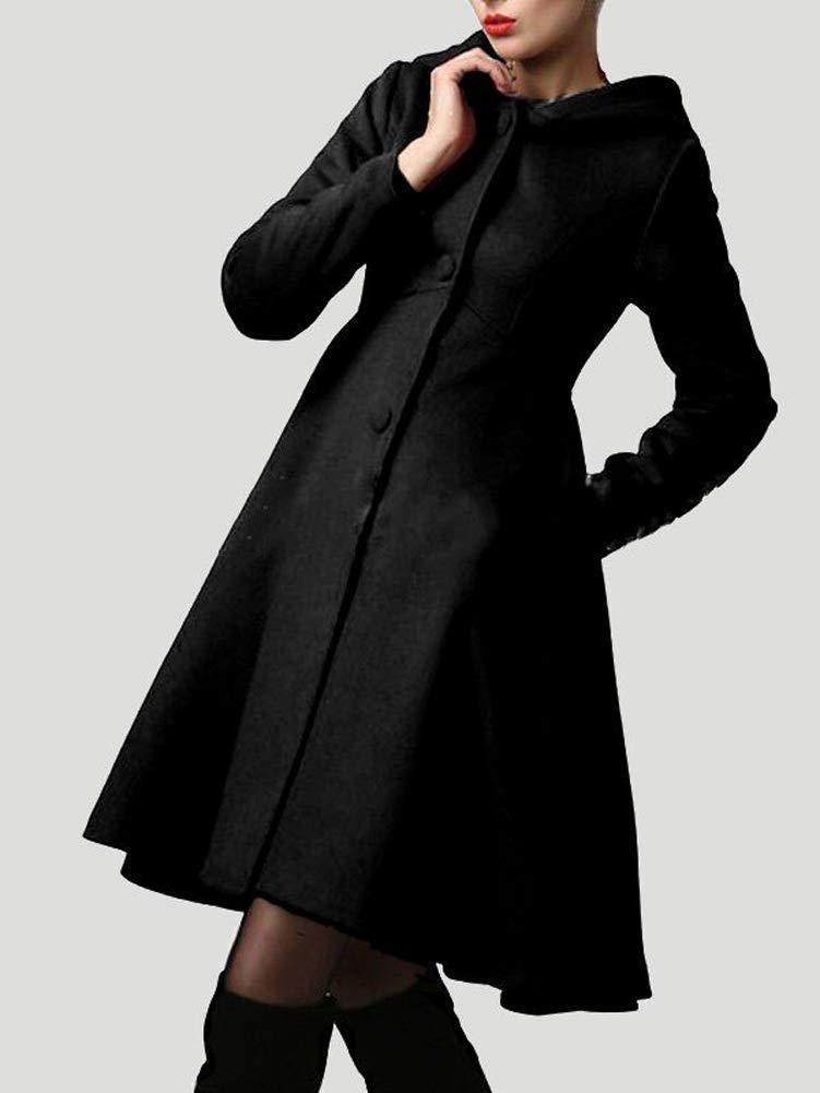 Simple Button Coat — Turtleneck Long-Sleeve Design