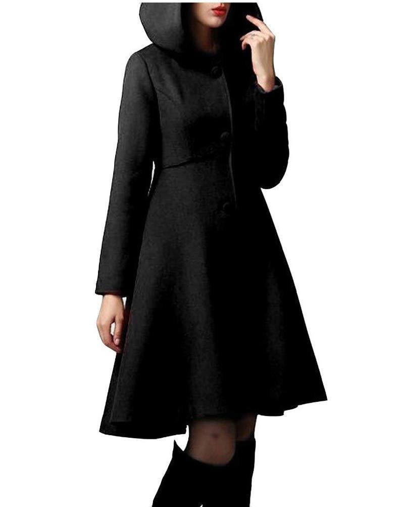 Simple Button Coat — Turtleneck Long-Sleeve Design