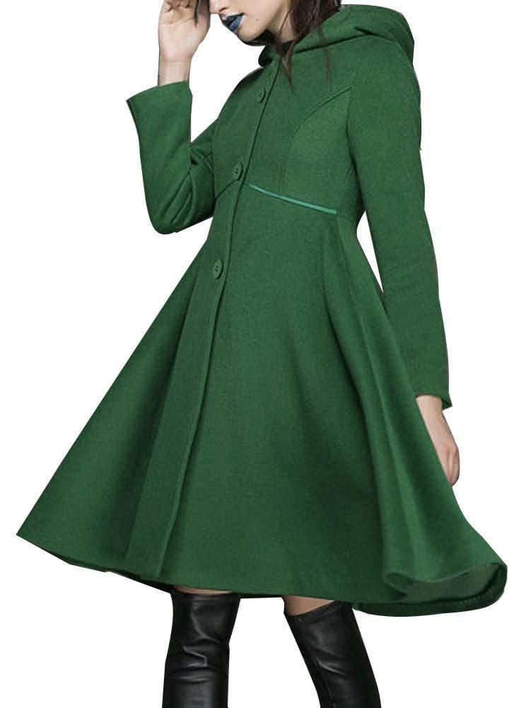 Simple Button Coat — Turtleneck Long-Sleeve Design