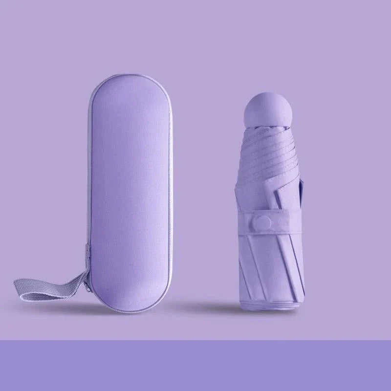 Parapluie de voyage compact UK - Léger, imperméable et pliable à 6 baleines