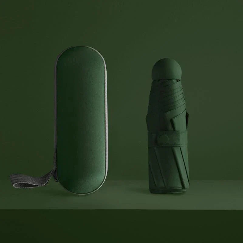 Parapluie de voyage compact UK - Léger, imperméable et pliable à 6 baleines