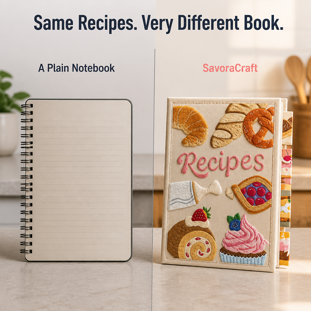 SavoraCraft — Stitch Your Family Recipes Into a Keepsake Worth Passing Down - Souliia
