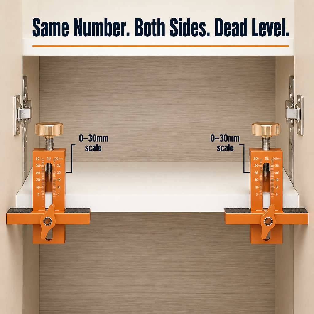 TrueAlign — Hang Cabinet Doors Dead Level the First Time, Solo - Souliia