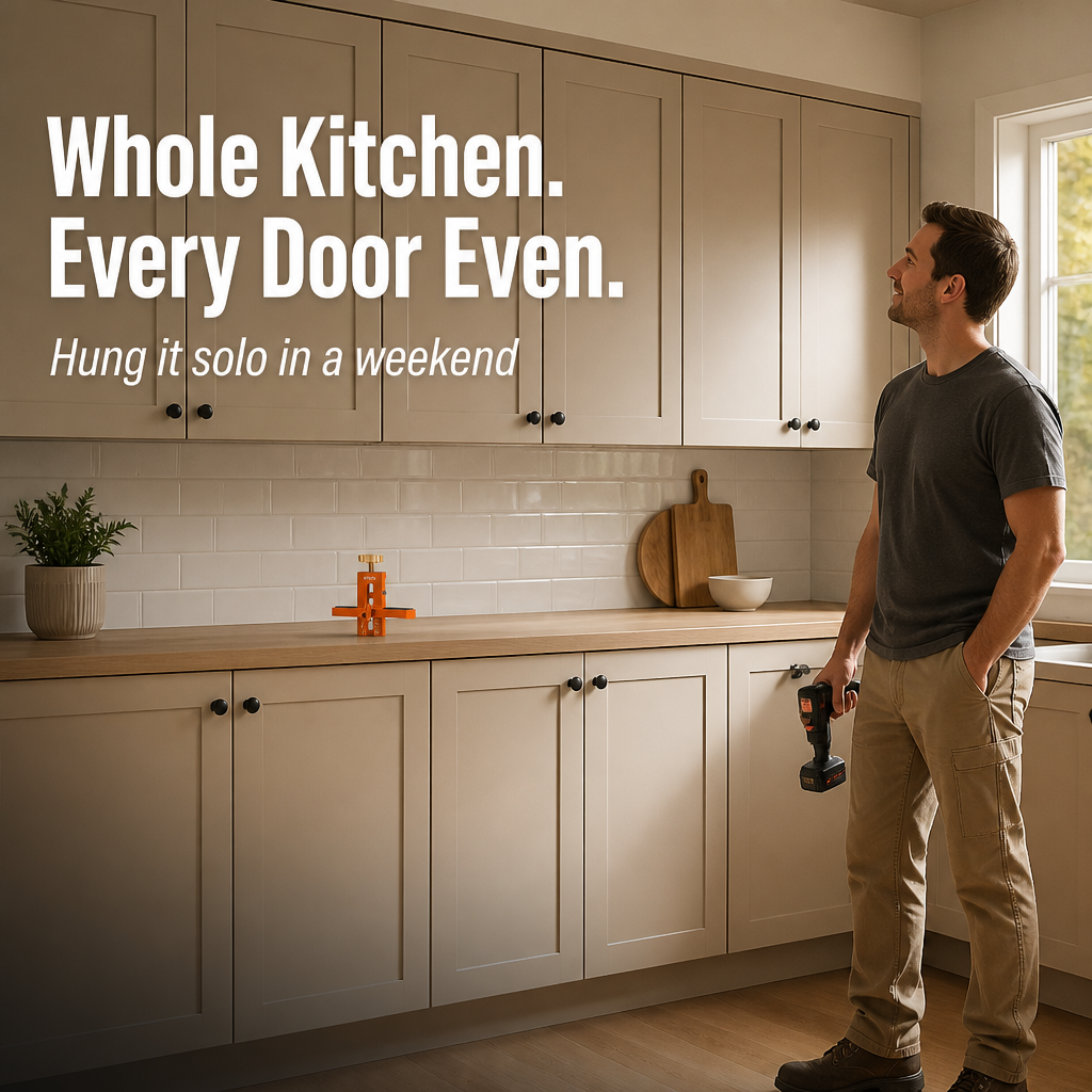 TrueAlign — Hang Cabinet Doors Dead Level the First Time, Solo - Souliia