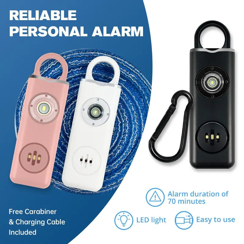 Dobíjecí bezpečnostní alarm na klíče – osobní alarm s hlasitostí 130 dB - Souliia