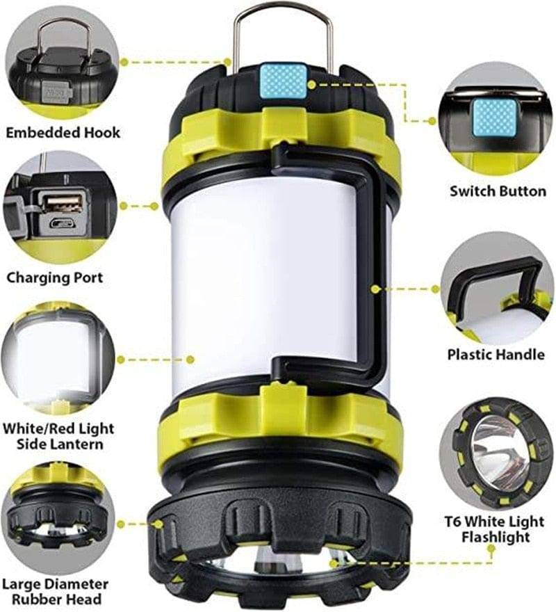 Rechargeable Camping Lantern and Power Bank - 6 Functions - Souliia