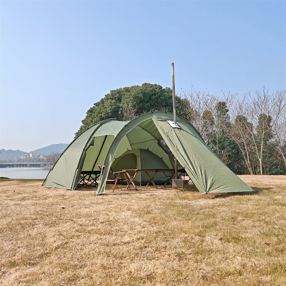 Tunnel Tent for 6 People with Canopy for Camping - Souliia