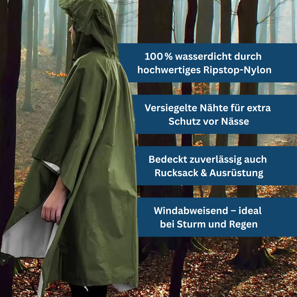 Versatile 3-in-1 Rain Poncho for All Seasons - Souliia