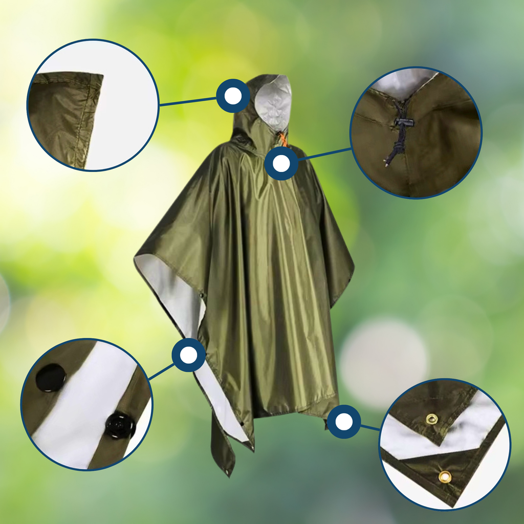 Versatile 3-in-1 Rain Poncho for All Seasons - Souliia
