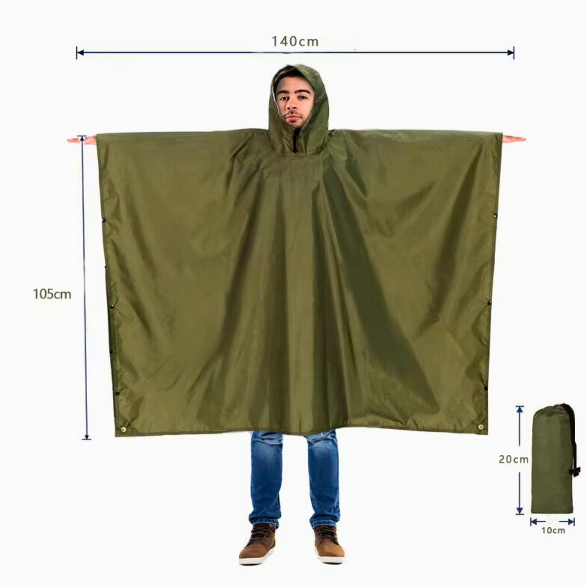 Versatile 3-in-1 Rain Poncho for All Seasons - Souliia