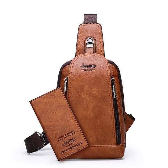 Travel and Hiking Sling Bag Made of Sturdy Leather - Souliia