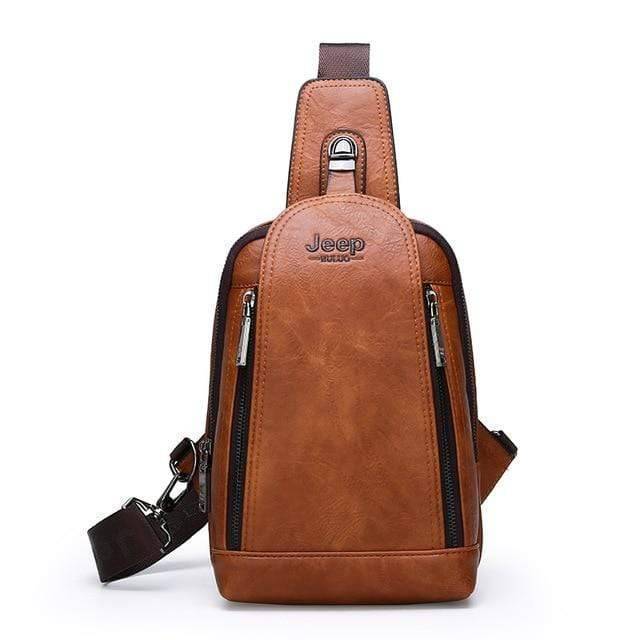Travel and Hiking Sling Bag Made of Sturdy Leather - Souliia