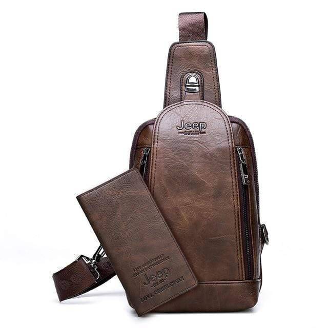 Travel and Hiking Sling Bag Made of Sturdy Leather - Souliia