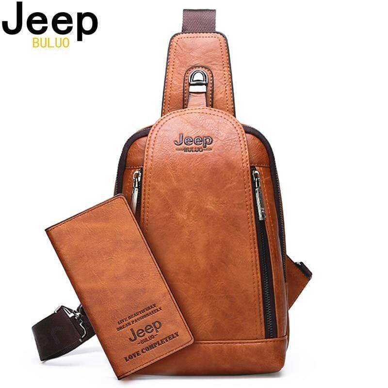 Travel and Hiking Sling Bag Made of Sturdy Leather - Souliia