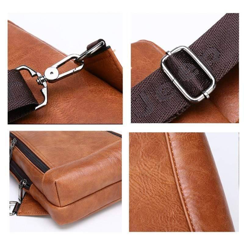 Travel and Hiking Sling Bag Made of Sturdy Leather - Souliia