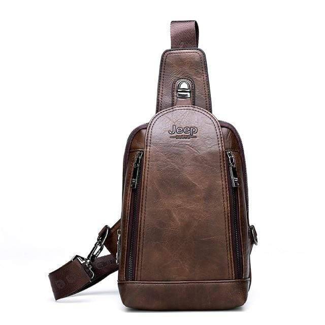 Travel and Hiking Sling Bag Made of Sturdy Leather - Souliia