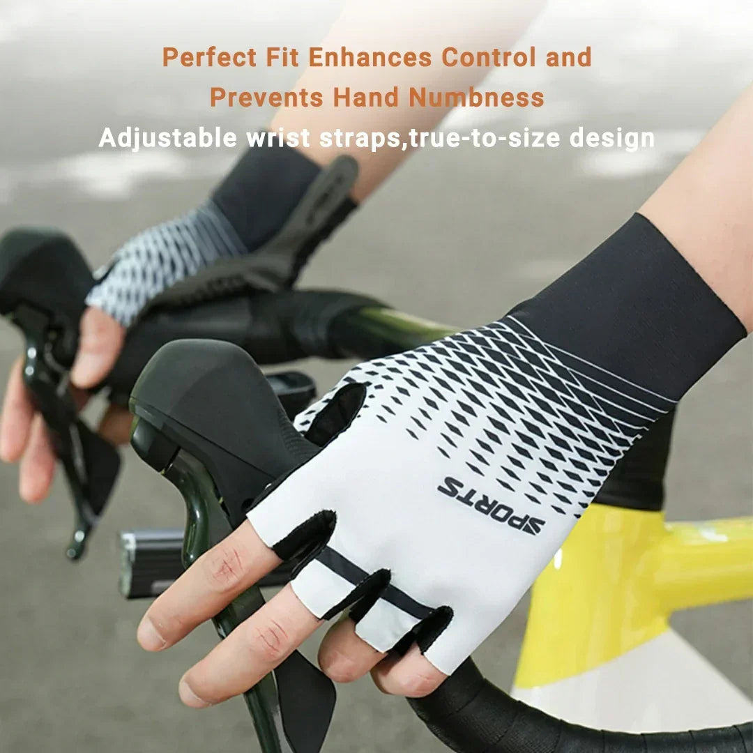 Shock-Absorbing Half-Finger Gloves for Cycling - Souliia