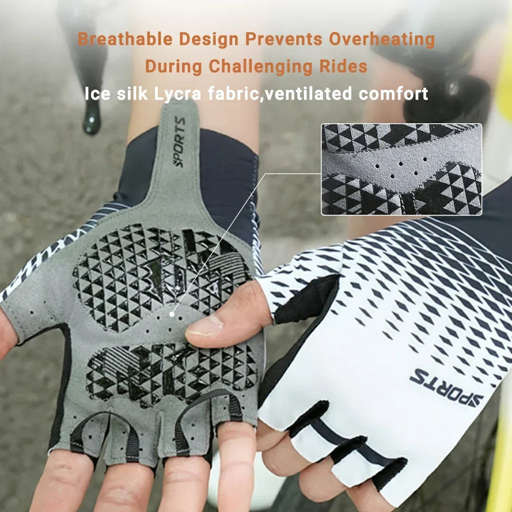 Shock-Absorbing Half-Finger Gloves for Cycling - Souliia