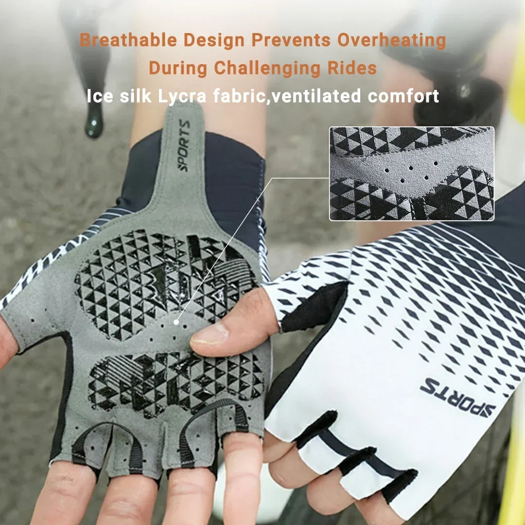 Shock-Absorbing Half-Finger Gloves for Cycling - Souliia