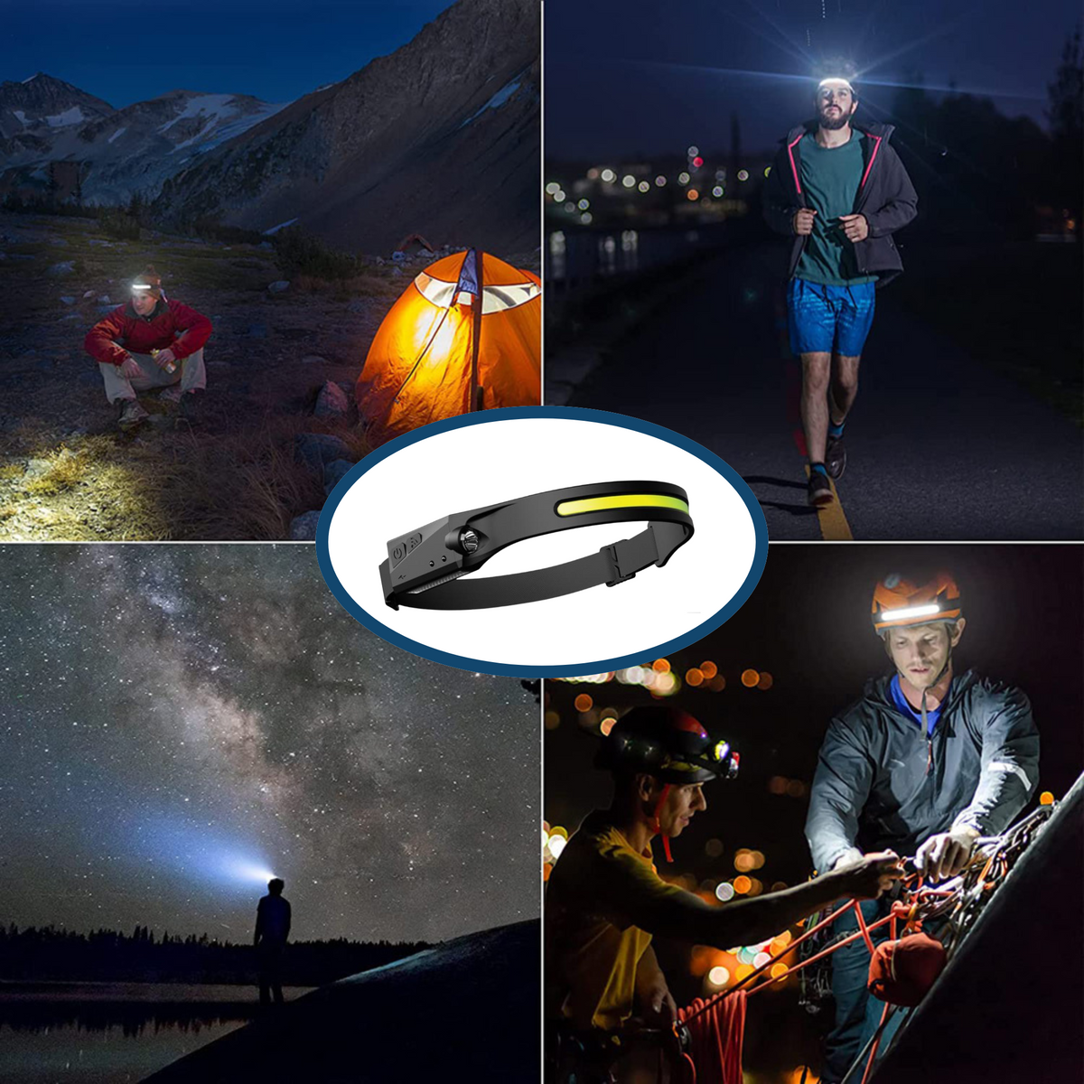 Sensor-Activated LED Headlamp with Broad Beam - Souliia