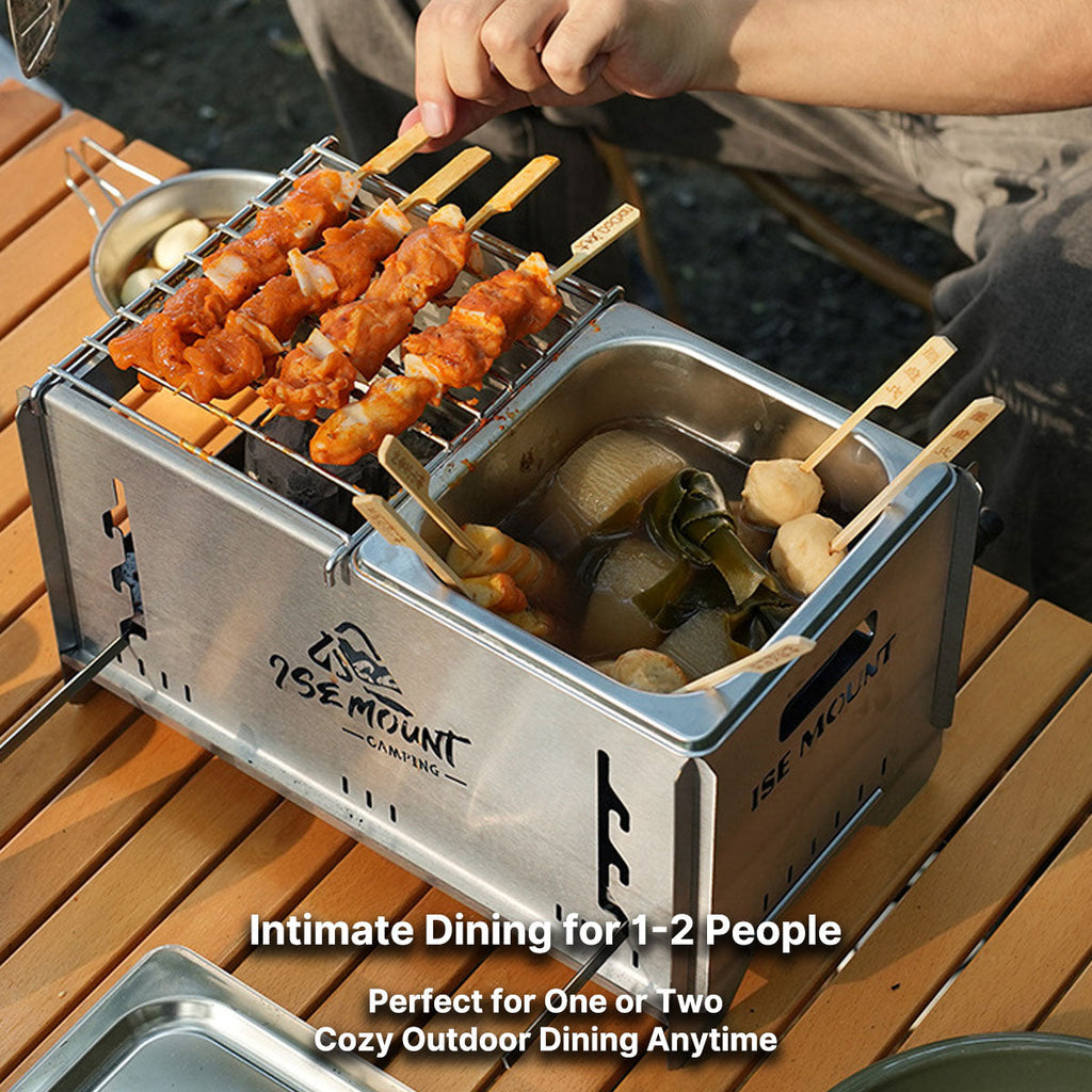 Versatile Charcoal Grill and Camping Stove for Outdoor Cooking - Souliia