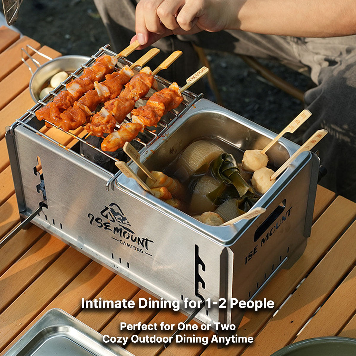 Versatile Charcoal Grill and Camping Stove for Outdoor Cooking - Souliia