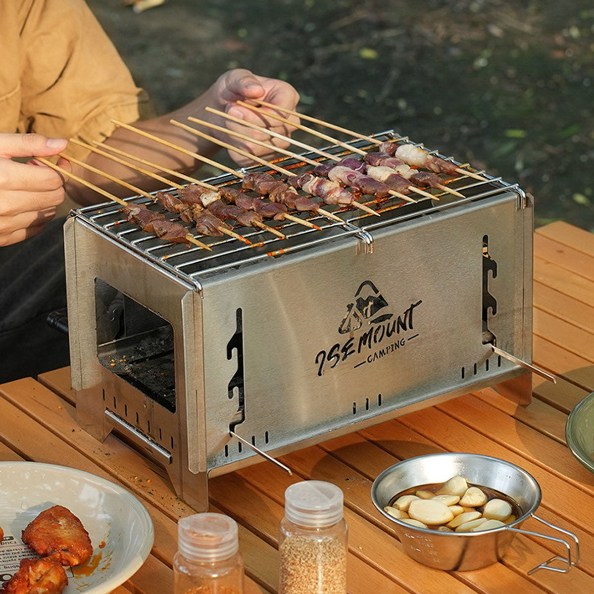 Versatile Charcoal Grill and Camping Stove for Outdoor Cooking - Souliia