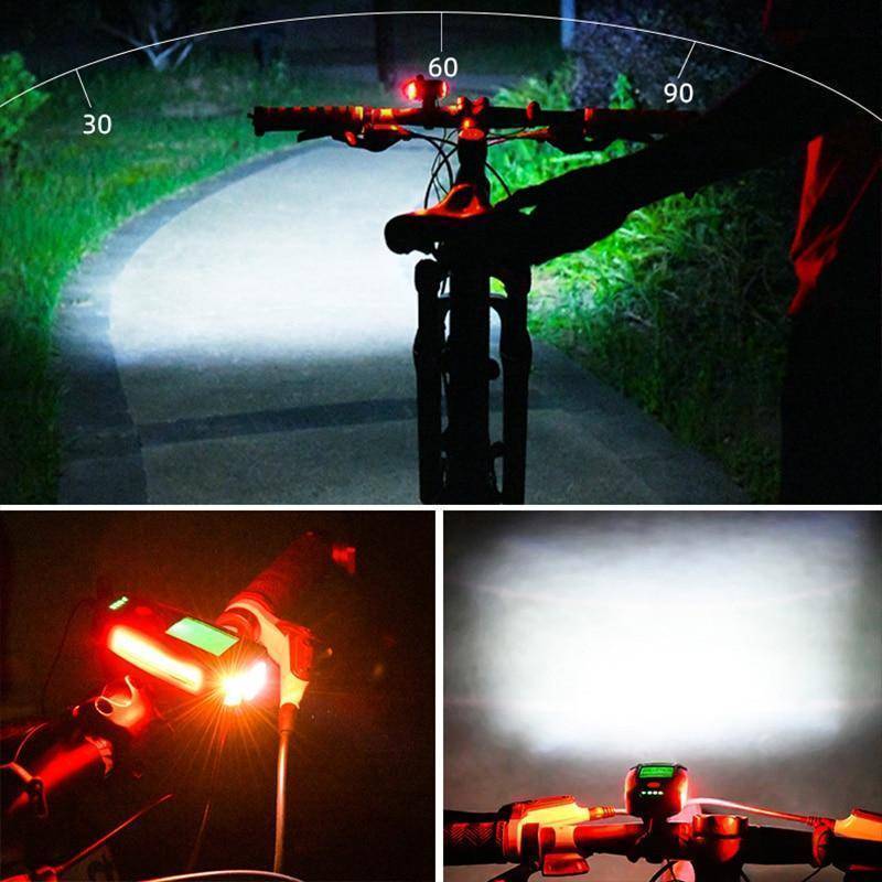 Dobíjecí cyklistické světlo s klaksonem - USB design 3 v 1 - Souliia