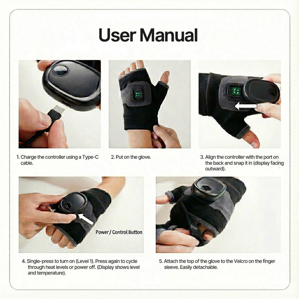Warm Cycling and Office Gloves with Heating for Winter - Souliia