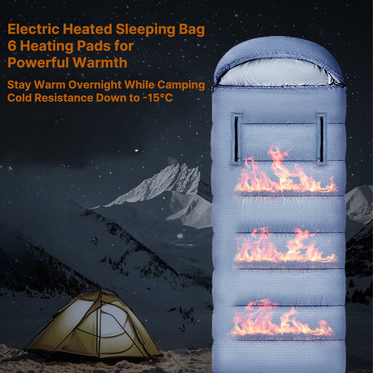 Winter Camping Sleeping Bag with USB Heating Feature - Souliia