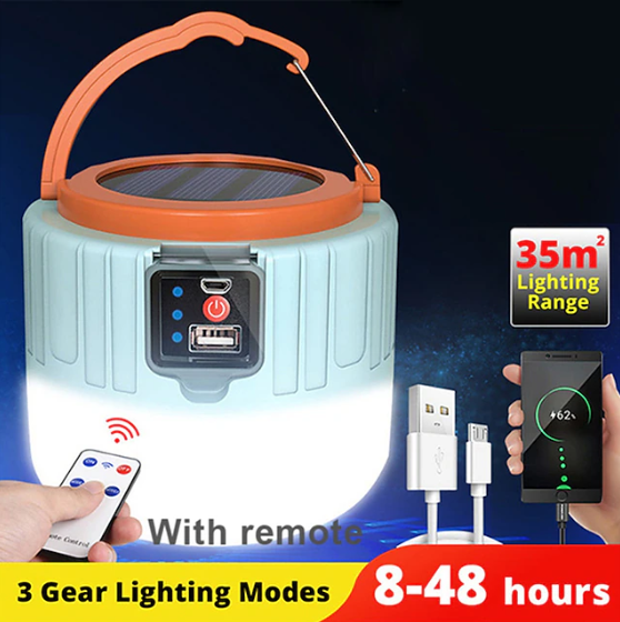 Remote-Controlled Solar-Powered Lantern for Camping Tents - Souliia