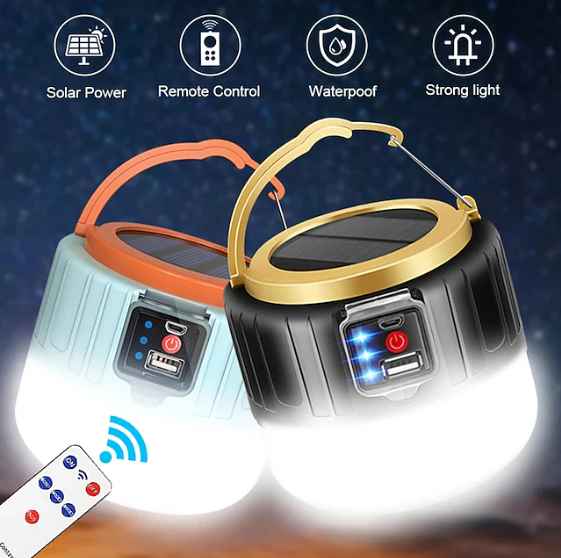 Remote-Controlled Solar-Powered Lantern for Camping Tents - Souliia