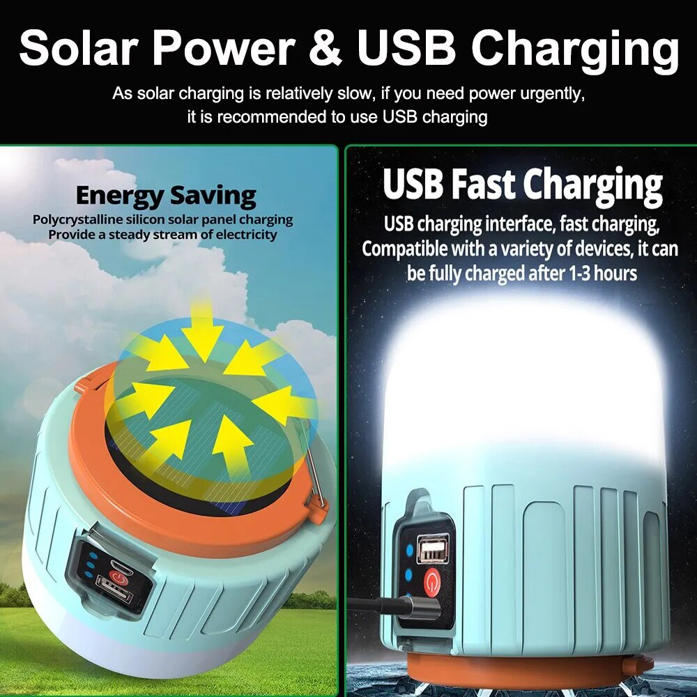 Remote-Controlled Solar-Powered Lantern for Camping Tents - Souliia