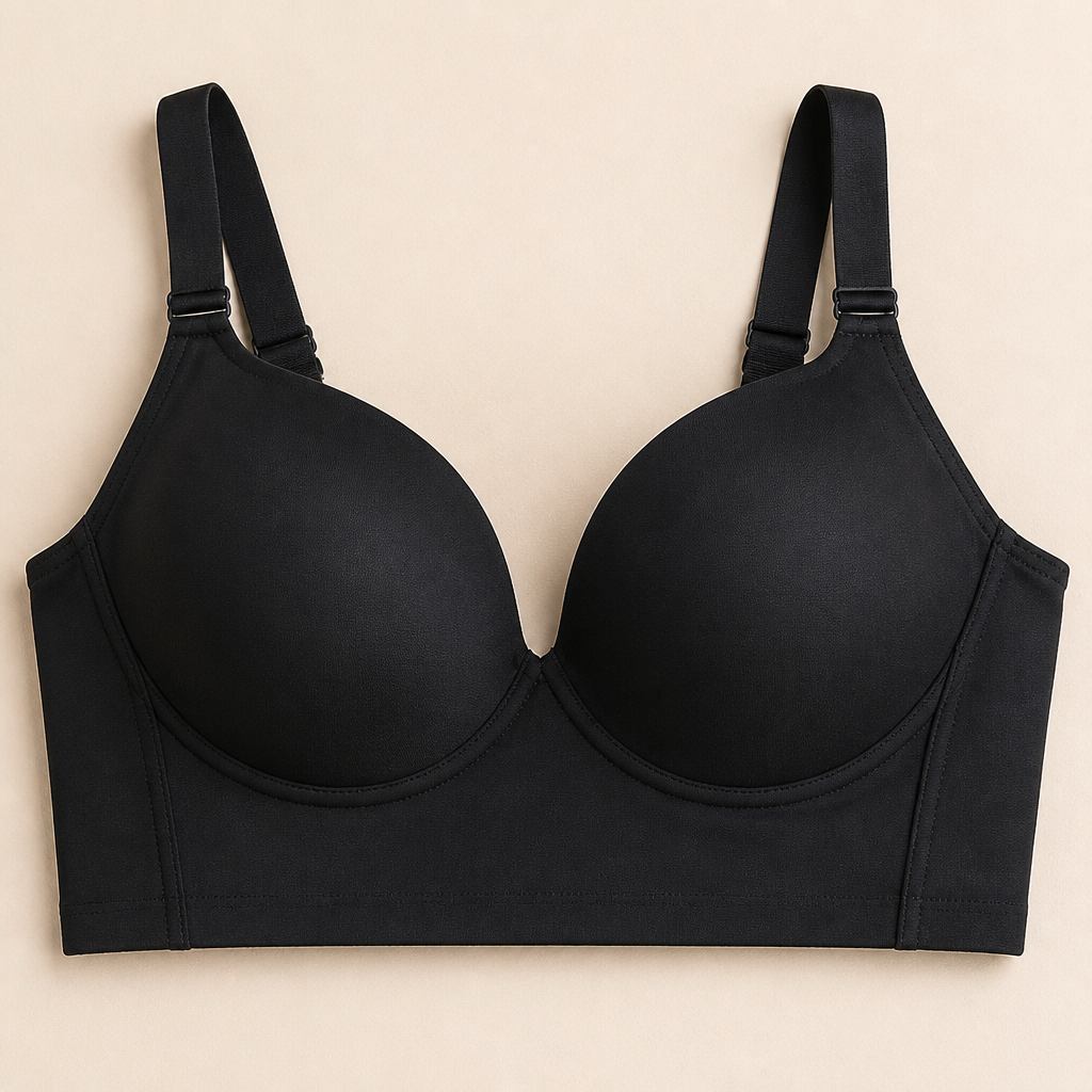 VivreLux – Longline Back-Smoothing Push-Up Bra with Full Coverage - Souliia