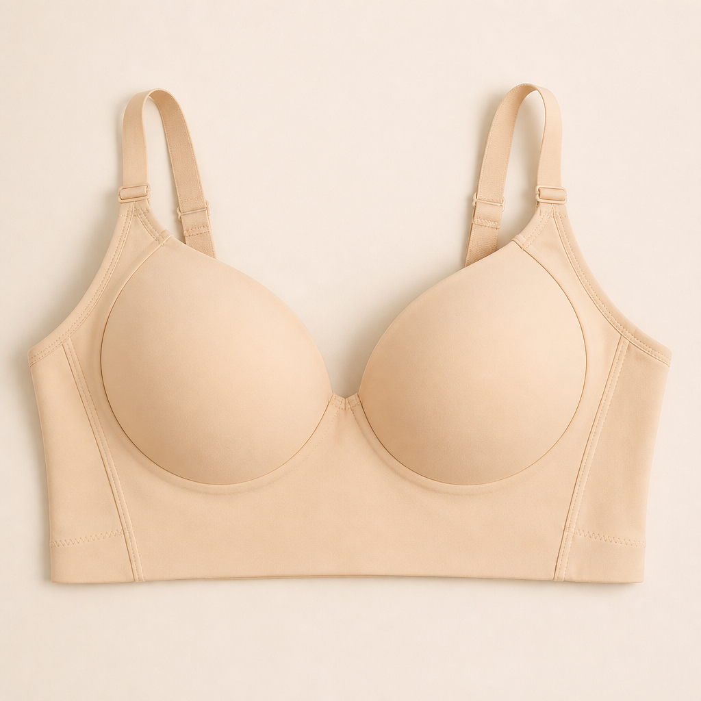 VivreLux – Longline Back-Smoothing Push-Up Bra with Full Coverage - Souliia