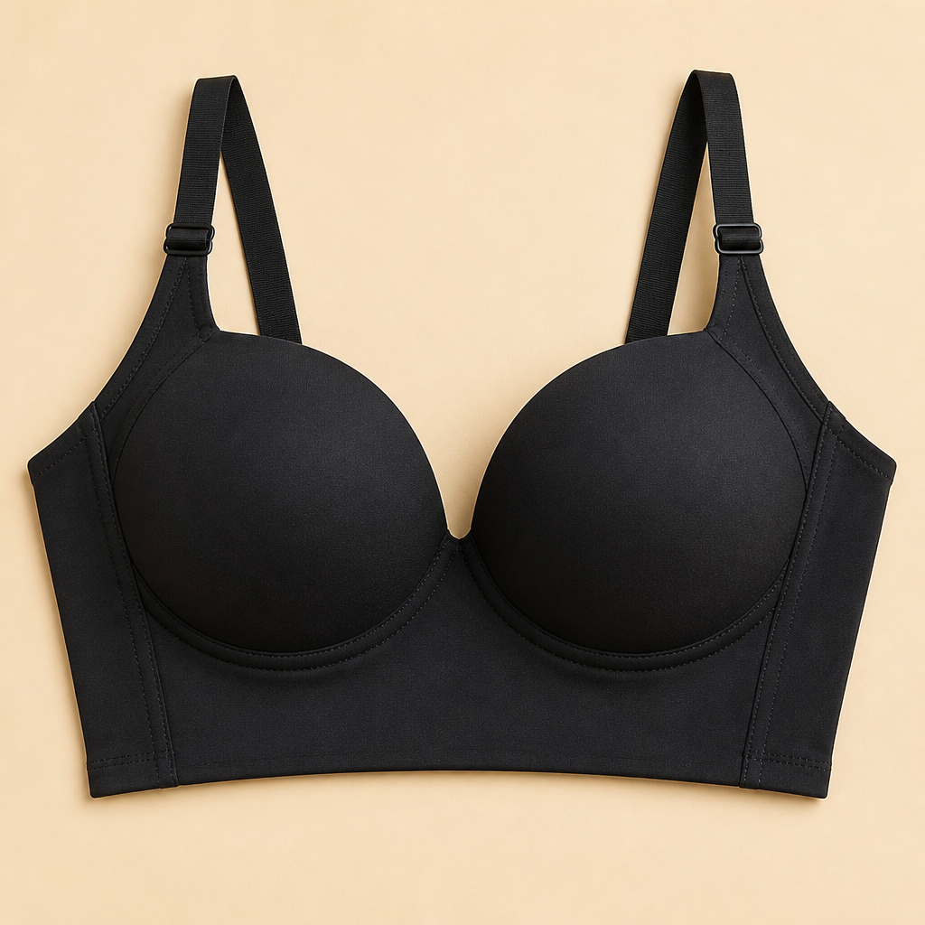 VivreLux – Longline Back-Smoothing Push-Up Bra with Full Coverage - Souliia