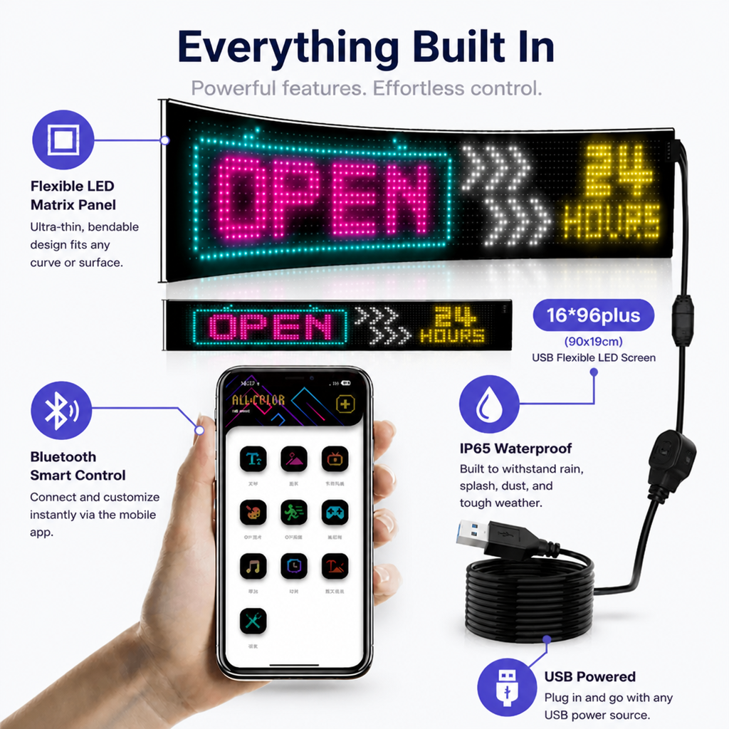 Vyzora Matrix LED Screen — Make Your Ride Impossible to Ignore, Anytime, Anywhere - Souliia
