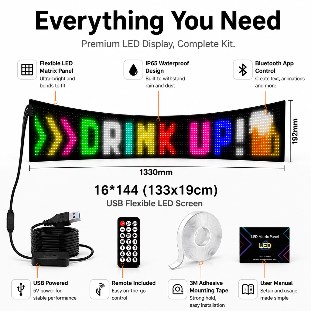 Vyzora Matrix LED Screen — Make Your Ride Impossible to Ignore, Anytime, Anywhere - Souliia