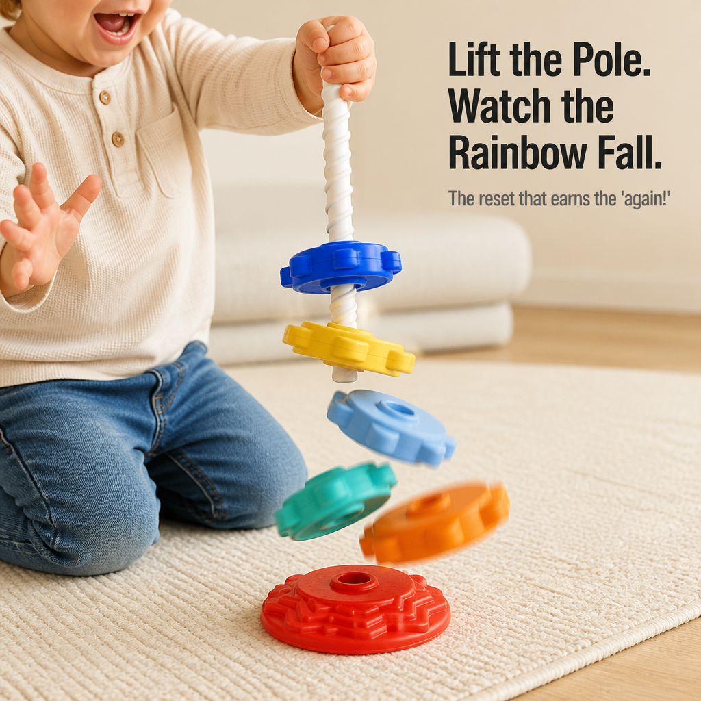 TwirliPlay — Spin Rainbow Discs Down a Spiral Pole Toddlers Can't Put Down - Souliia