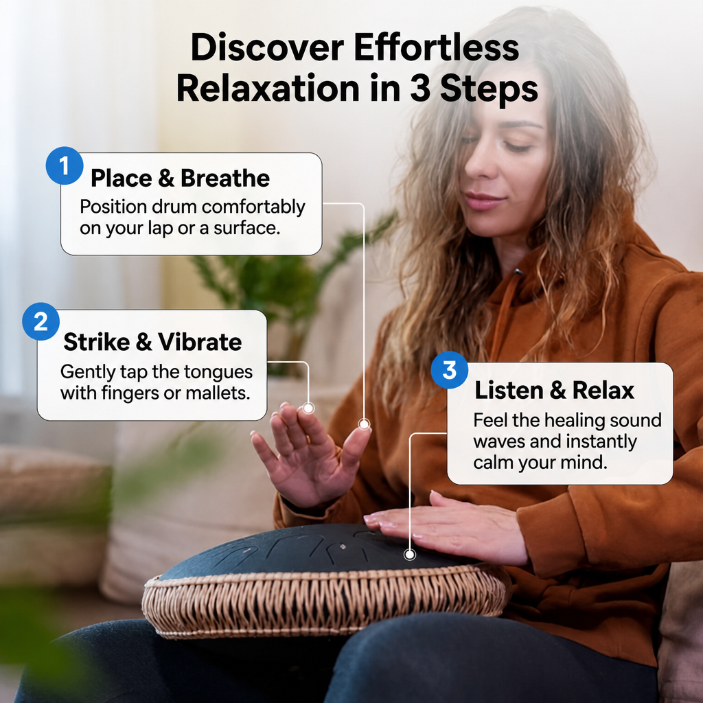 SereniTone Steel Tongue Drum — Instantly Melt Stress and Unlock Your Creative Flow - Souliia